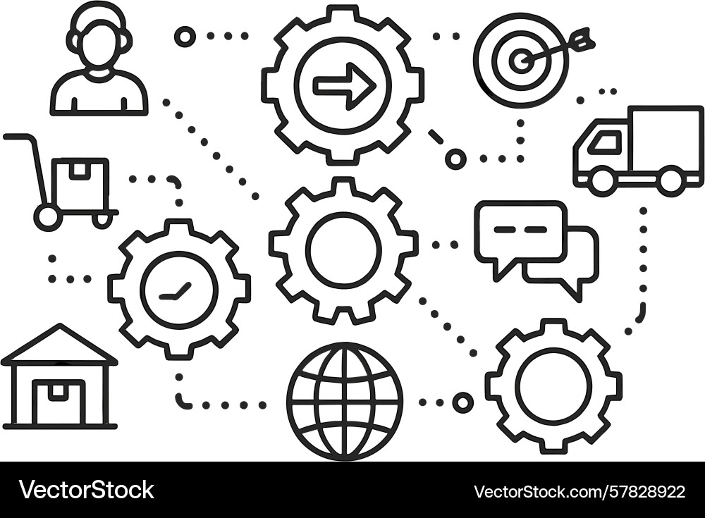Web icons representing business processes Web icons representing business processes vector image
