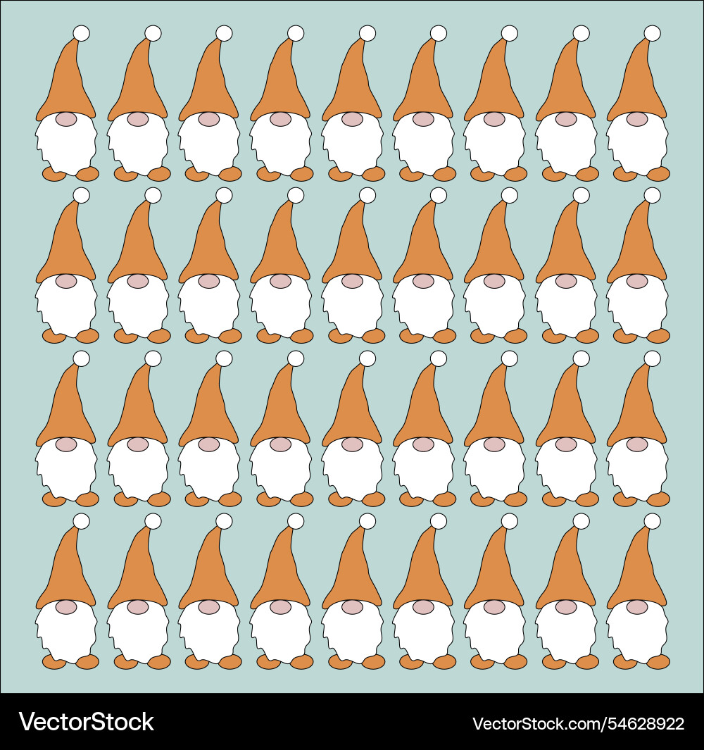 Yellow christmas dwarfs design pattern texture Vector Image