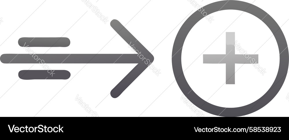 Arrow to Plus Icon - Add or Next Vector Image