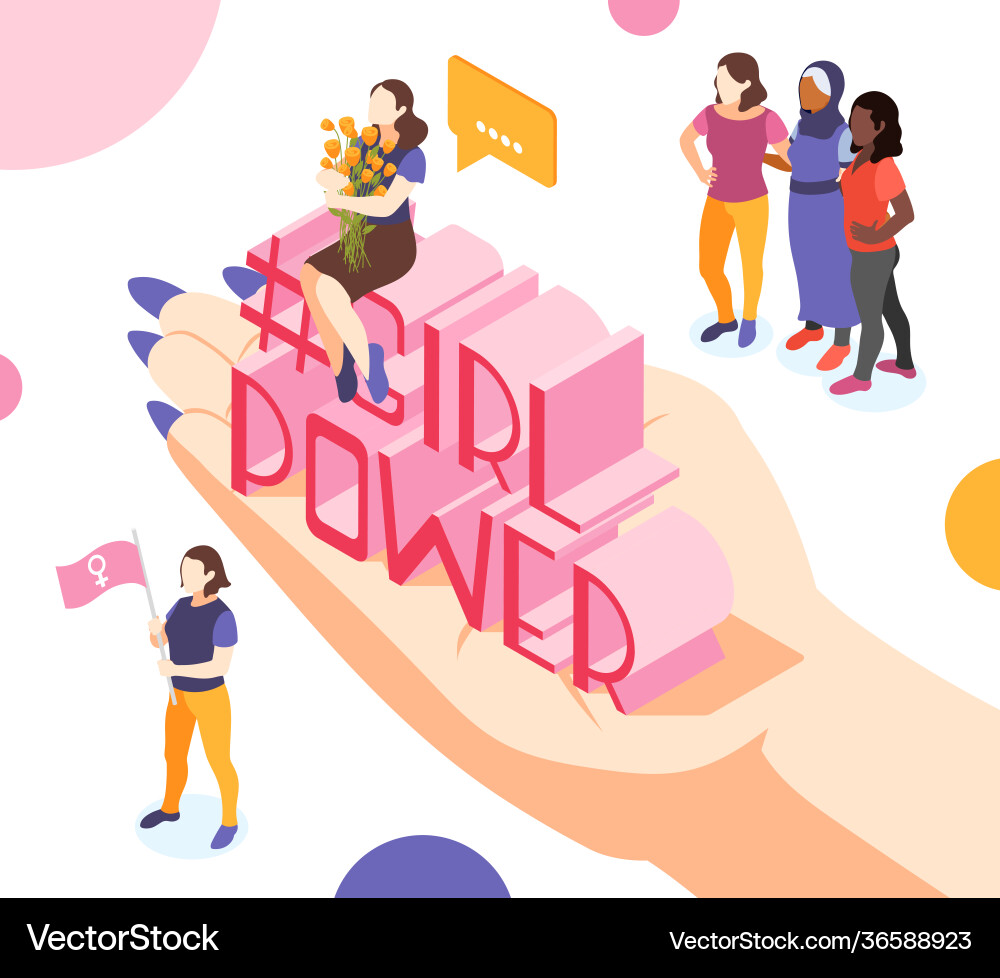 Bring girl power composition vector image