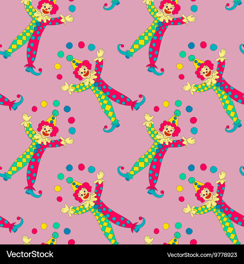 Clowns seamless pattern background Vector Image