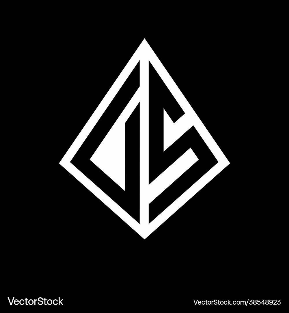 Ds logo letters monogram with prisma shape design Vector Image