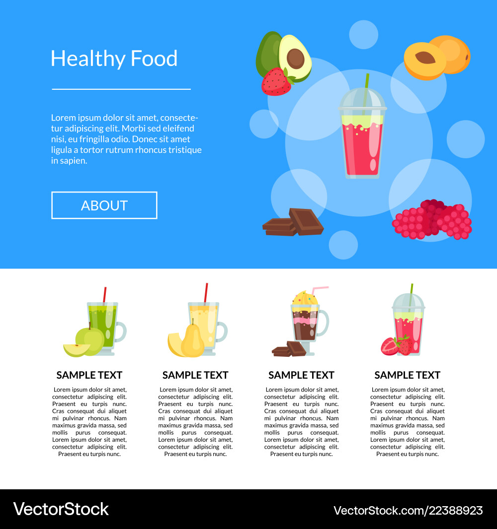 Flat smoothie elements landing page Flat smoothie elements landing page vector image