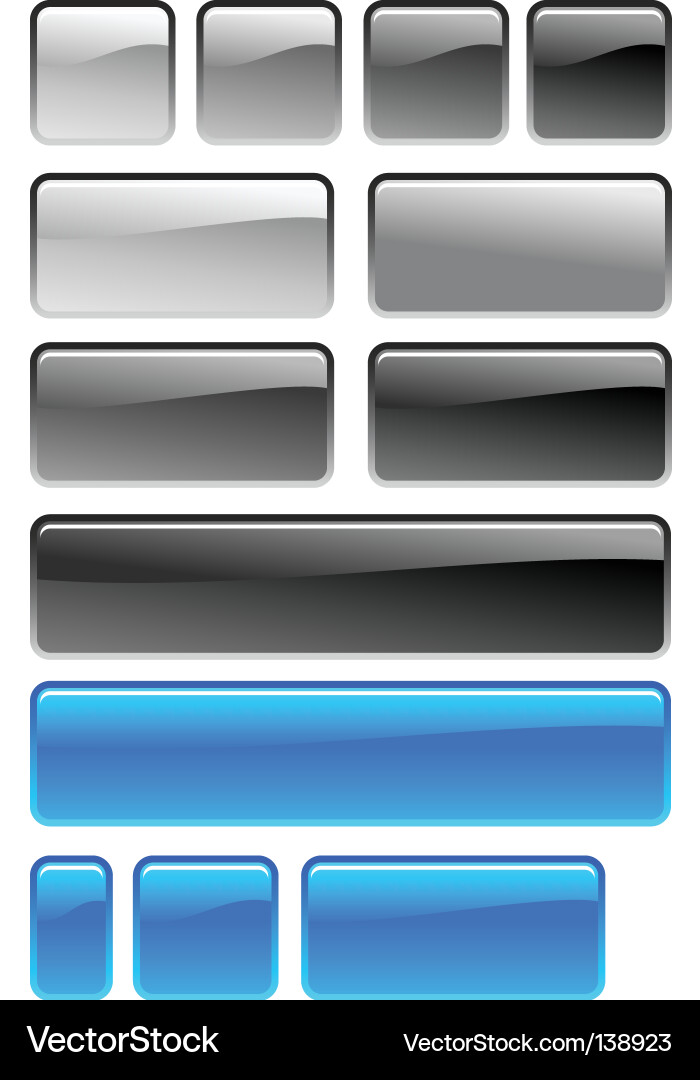 Modern Button Set - Square Shapes vector image