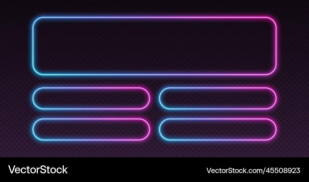 Neon Quiz UI Template vector image