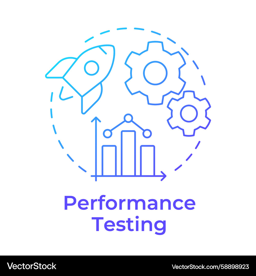 Performance Testing Icon - Blue Gradient Vector Image