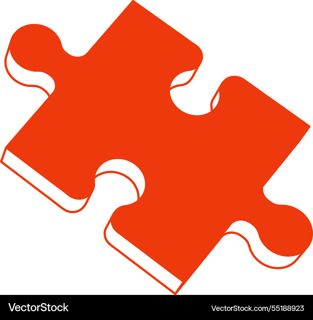 Red Puzzle Piece - Lösungskonzept Vektorbild