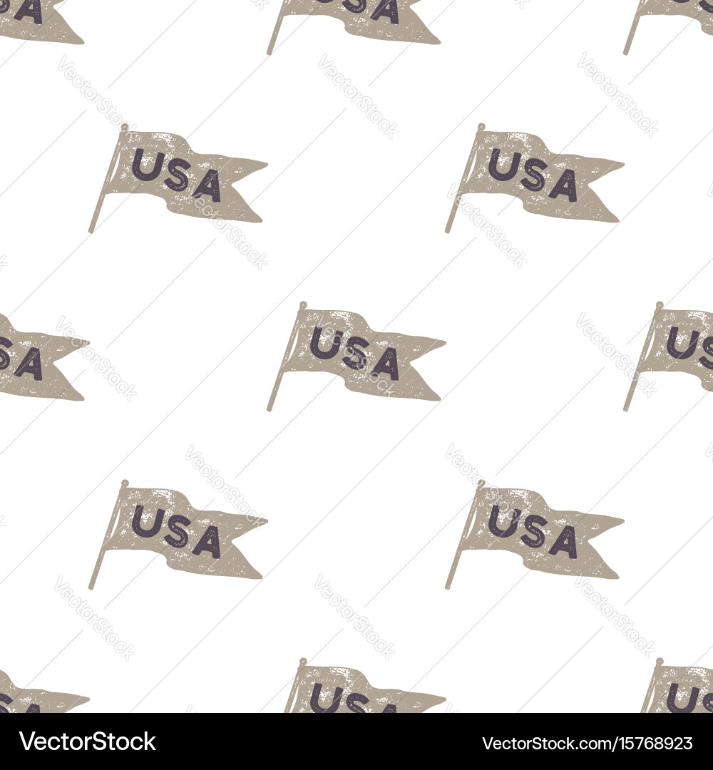 Retro Pennant Flags Pattern vector image