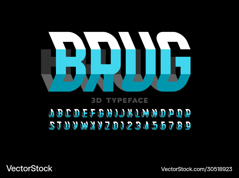 Three dimensional style modern font design Three dimensional style modern font design vector image