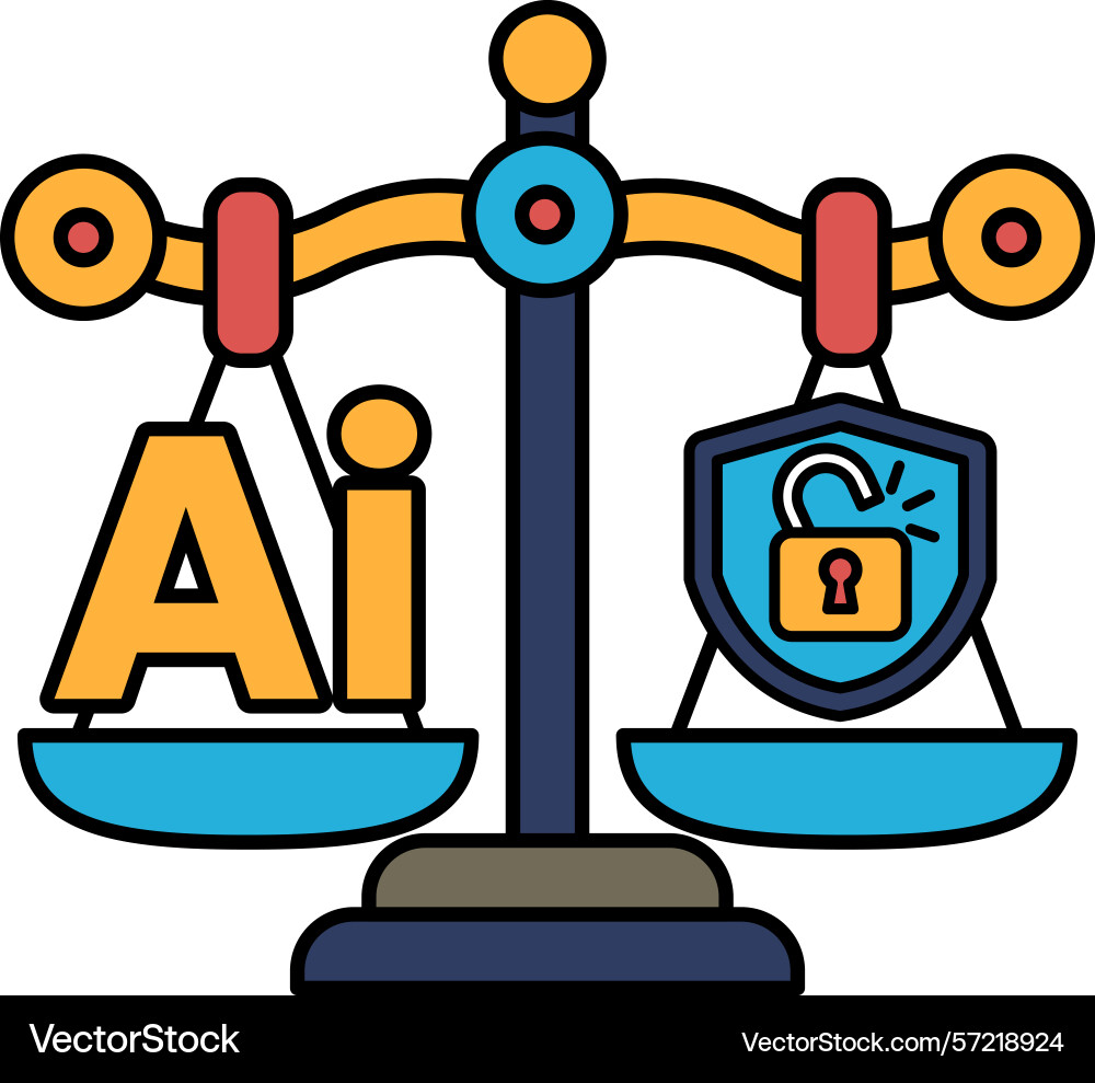 A scale with the letters ai on one side vector image