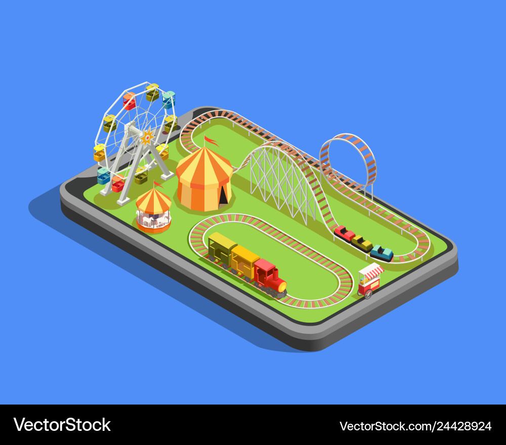 Amusement park composition Royalty Free Vector Image