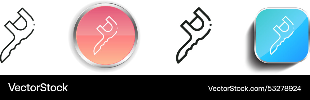 Dental floss icon thin linear regular and button Dental floss icon thin linear regular and button vector image