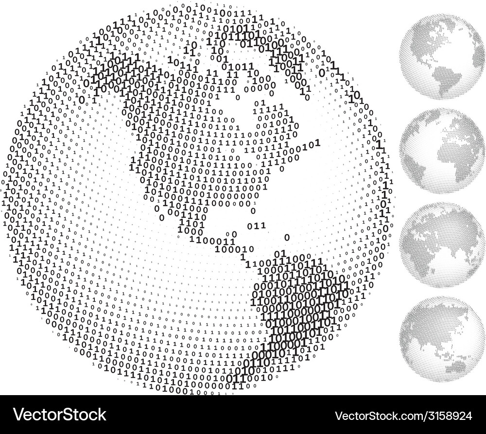 Digital Globe Binary Spheres Vector Image
