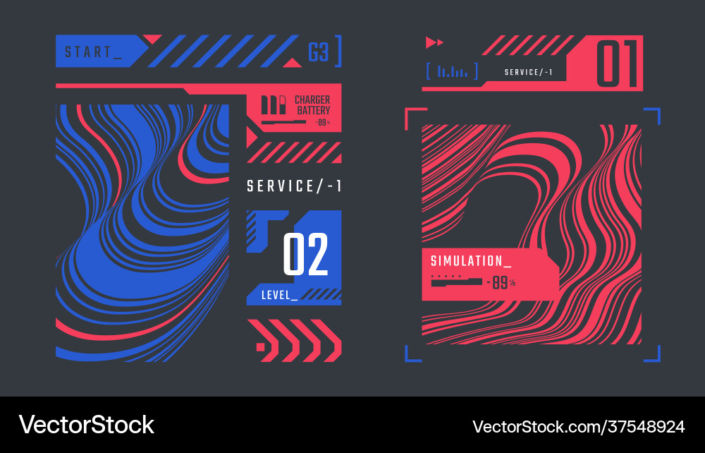 Futuristic UI Elements - Sci-Fi Interface vector image