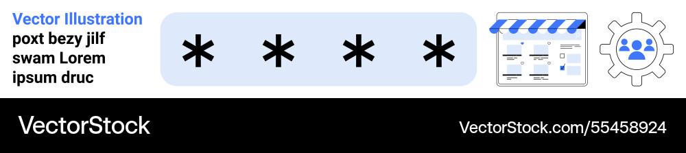 Password security with asterisks and user Password security with asterisks and user vector image