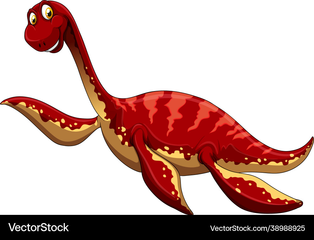 A pliosaurus dinosaur cartoon character A pliosaurus dinosaur cartoon character vector image