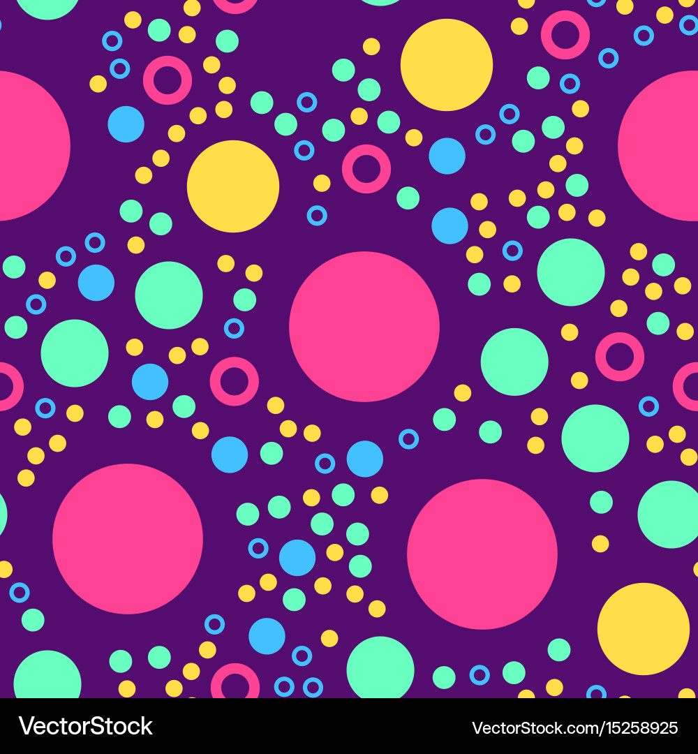 Abstract seamless pattern with circles on violet vector image