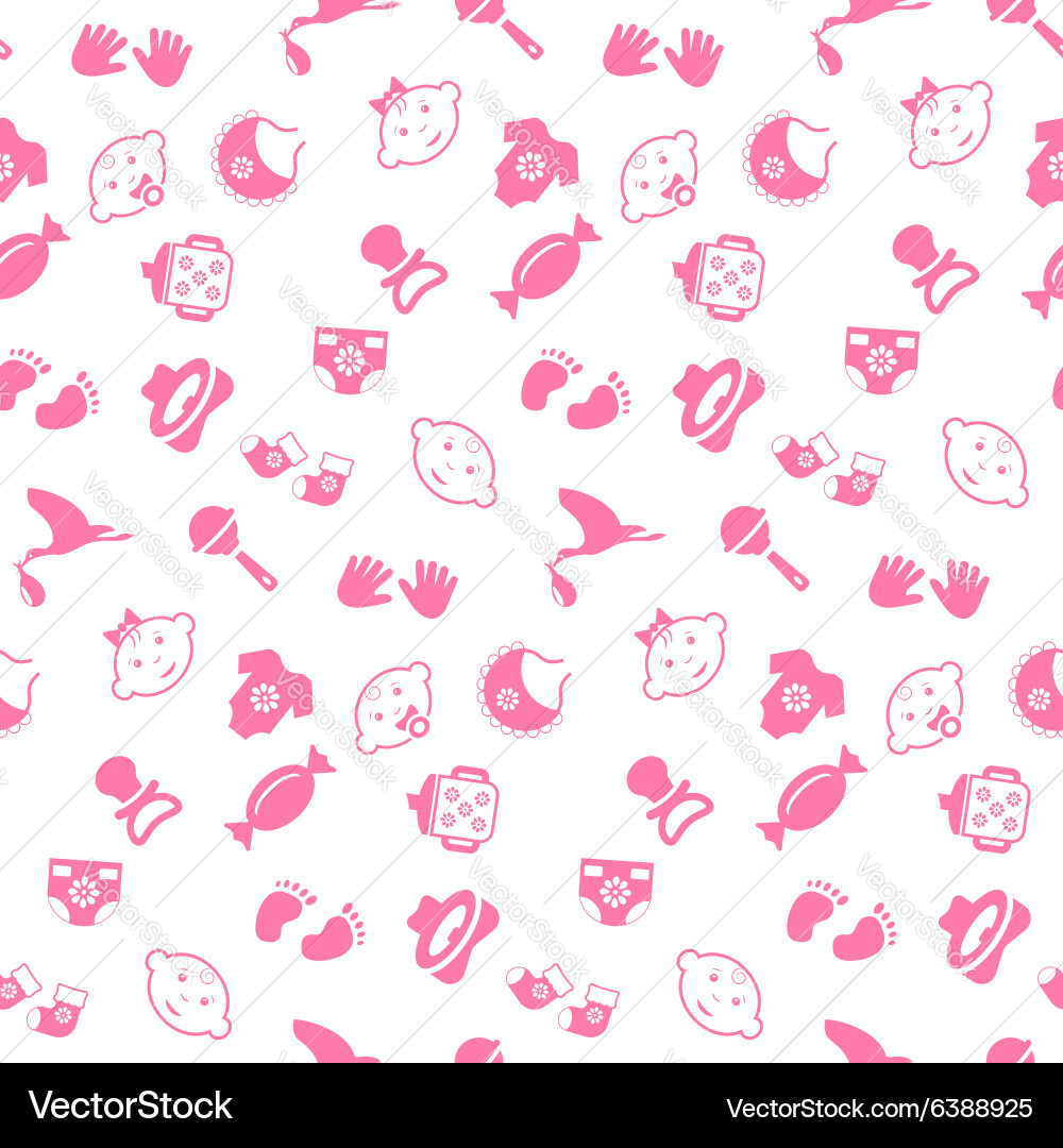 Cute Baby Pattern Background vector image