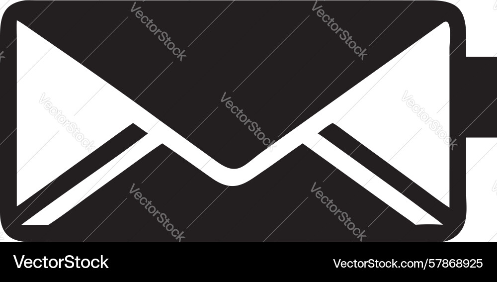 Envelope with battery icon for message status Vector Image