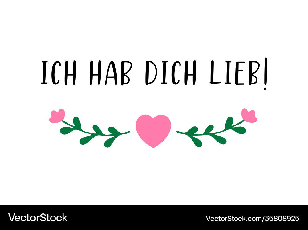 Hand skizziert ich hab dich lieb deutsch Hand skizziert ich hab dich lieb deutsch vektorbild