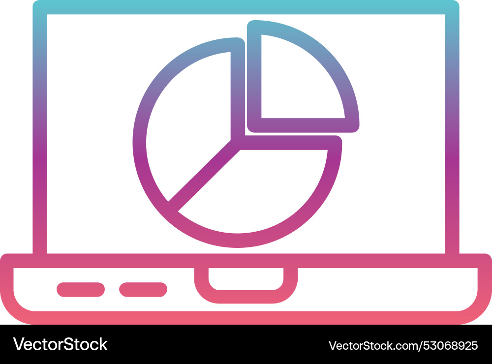 Pie cart line gradient design vector image