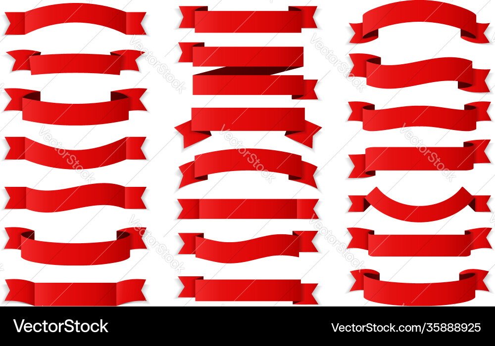 Red ribbons vector image