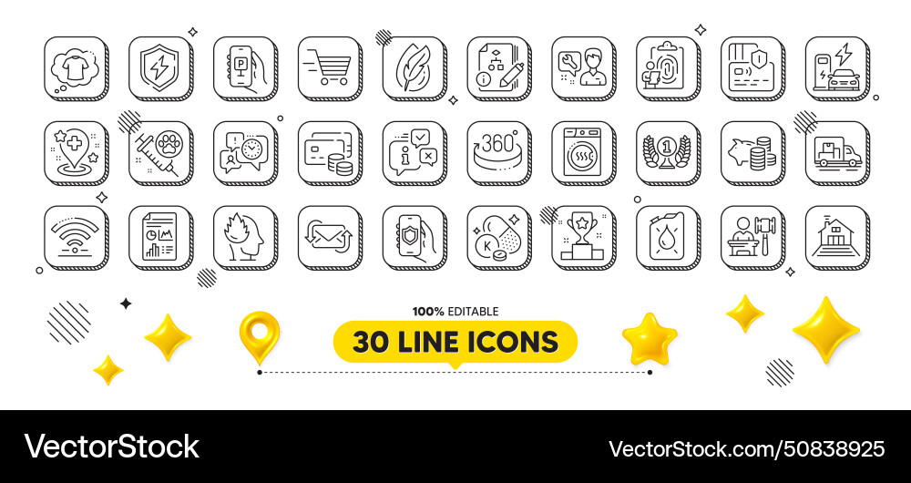 Refresh mail fingerprint and security app line Refresh mail fingerprint and security app line vector image