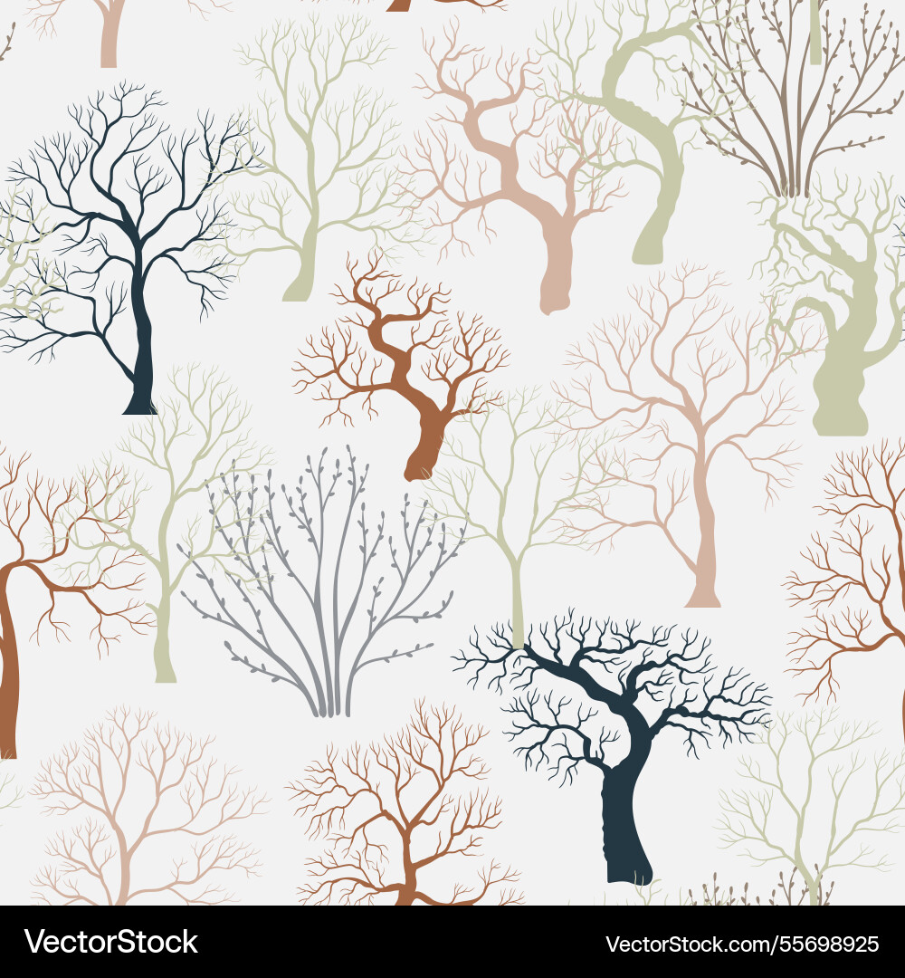 Seamless pattern with winter trees Seamless pattern with winter trees vector image
