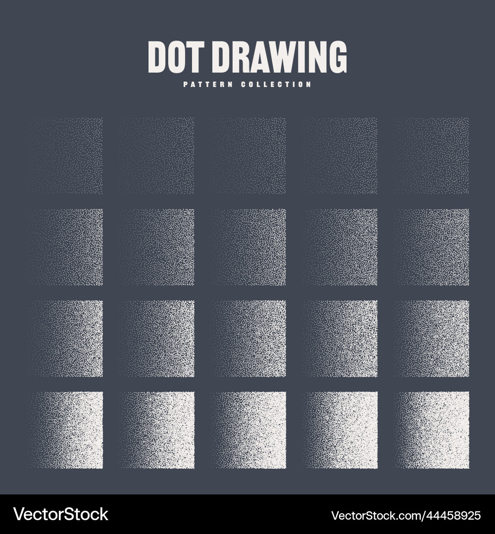Square shaped dotted objects stipple elements Square shaped dotted objects stipple elements Vector Image