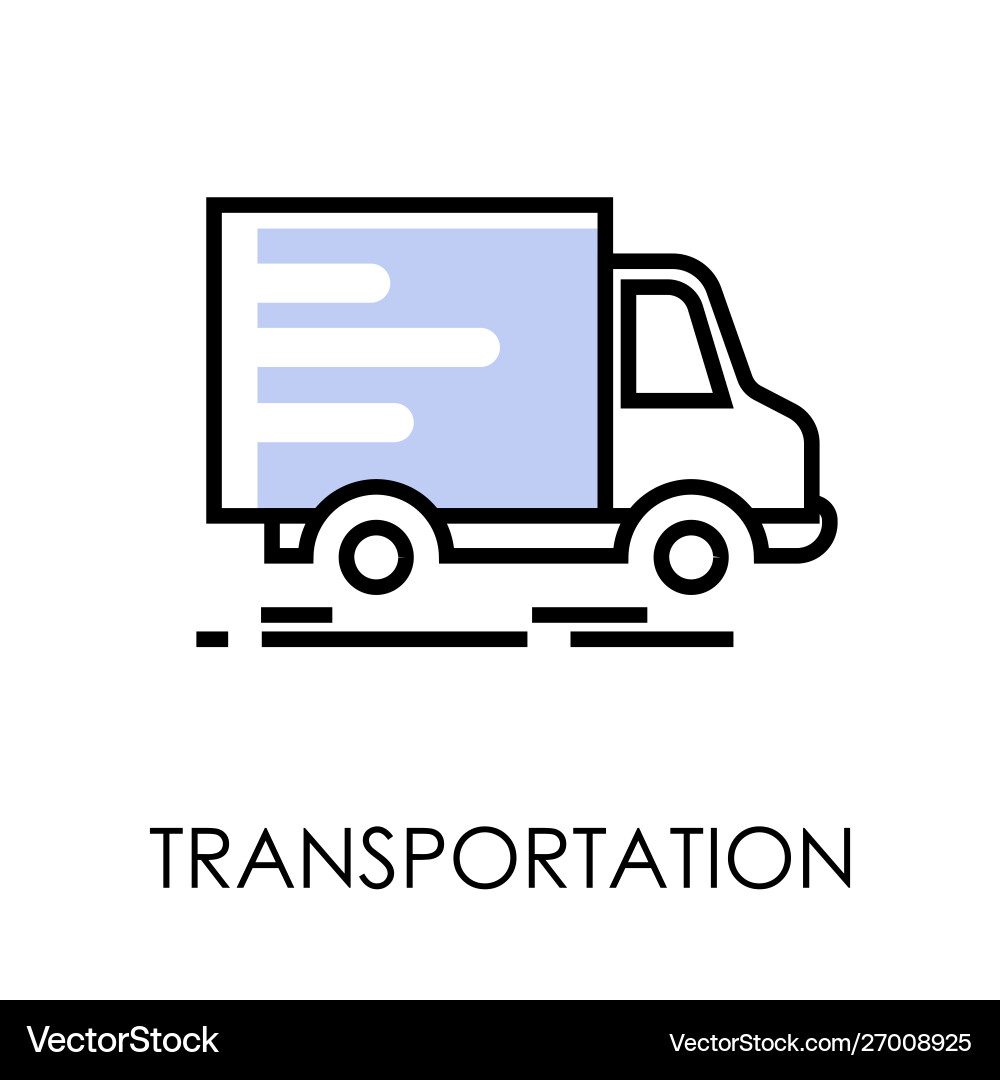 Truck with post and parcels transportation Truck with post and parcels transportation vector image