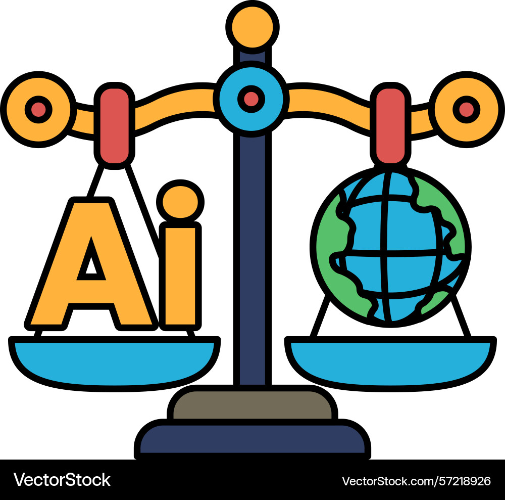 A scale with the letters ai on one side A scale with the letters ai on one side vector image