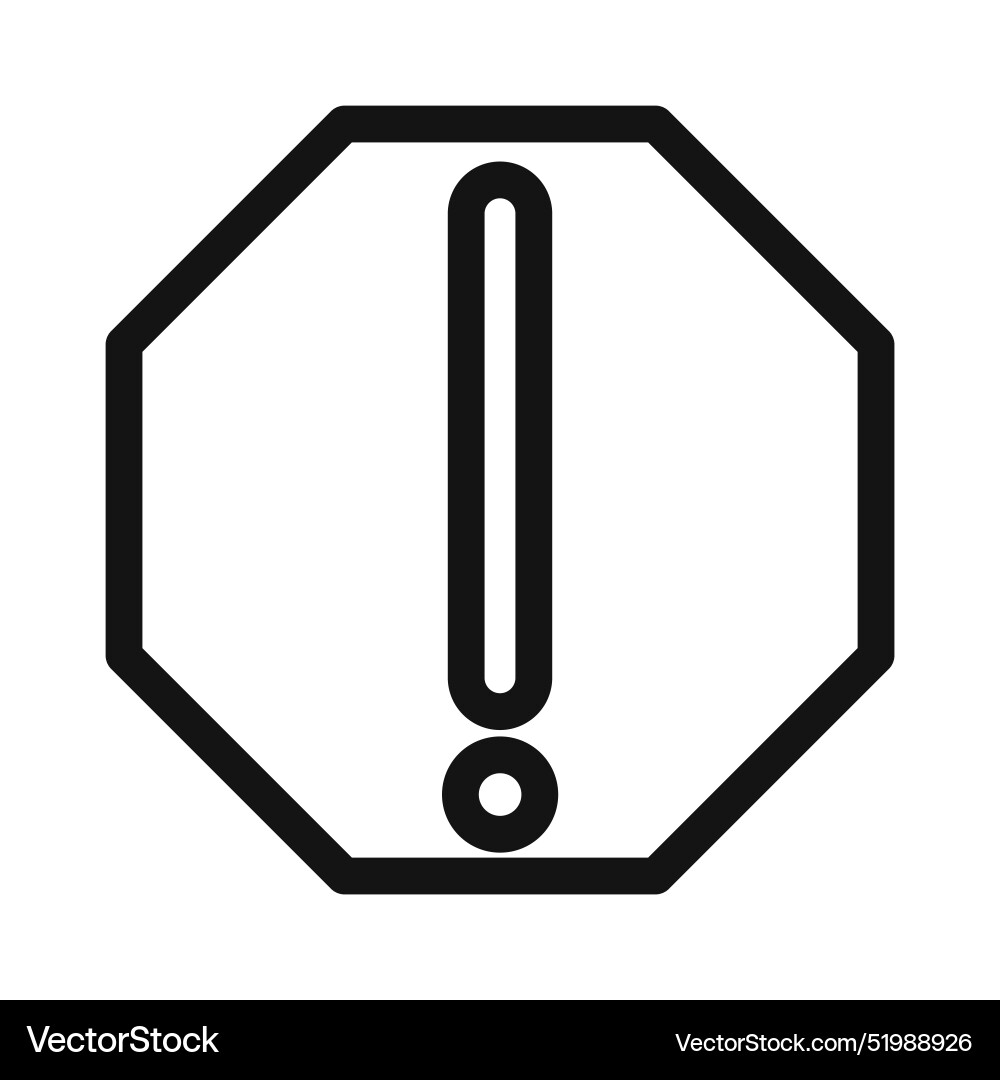 Alert warning spam octagon icon mark in filled Alert warning spam octagon icon mark in filled Vector Image