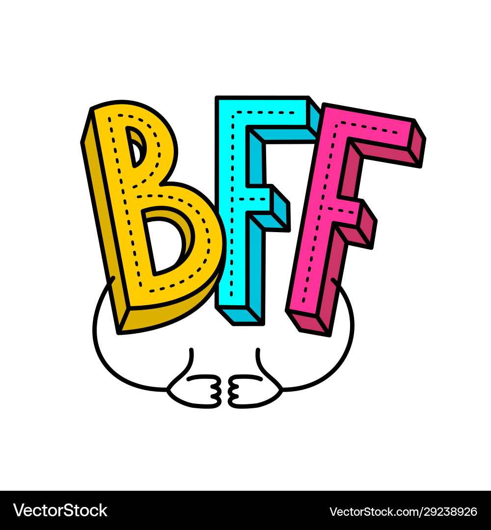 Bff - best friends forever colorful logo with two Bff - best friends forever colorful logo with two vector image