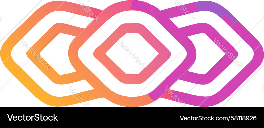 Dynamic Interlocking Loop Gradient Icon Vector Image