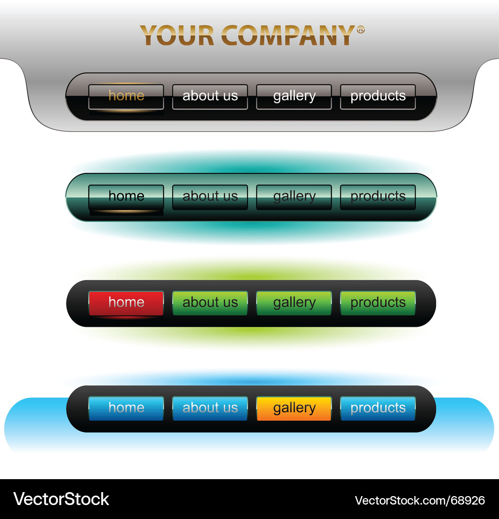 Modern Button Set Vector Image
