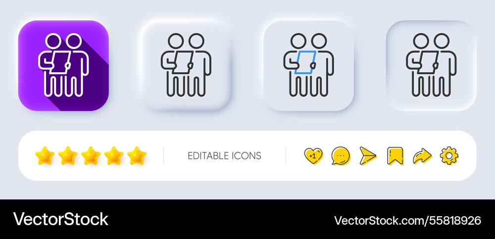 Survey line icon contract application sign Survey line icon contract application sign vector image