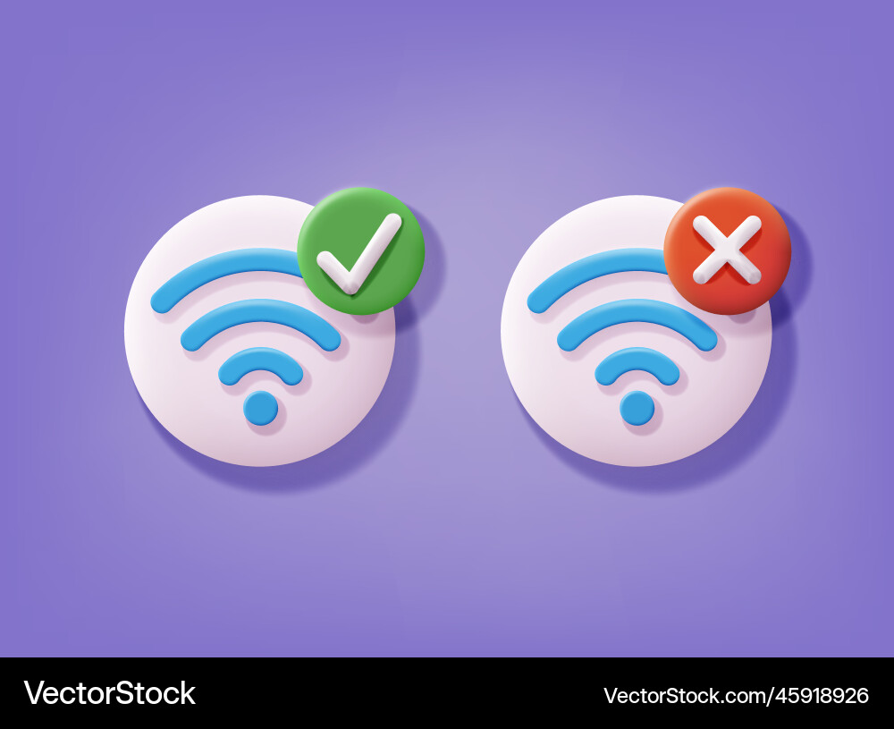 Wifi signal connection and network symbol 3d web Wifi signal connection and network symbol 3d web Vector Image