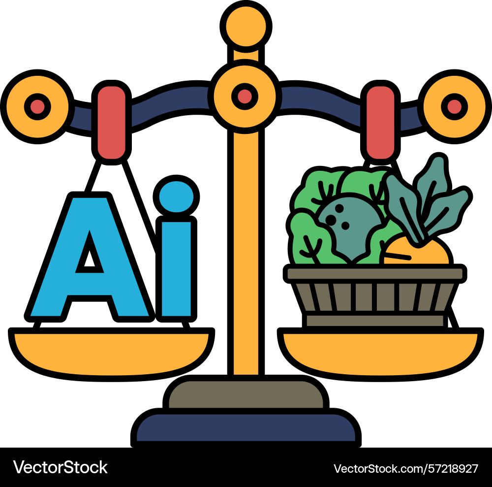 A scale with the letters ai on one side A scale with the letters ai on one side vector image