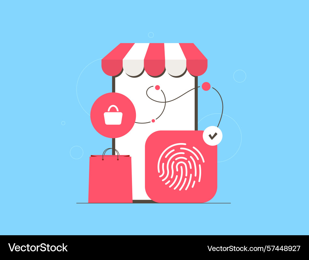 Biometric authentication in e-commerce with secure Biometric authentication in e-commerce with secure vector image
