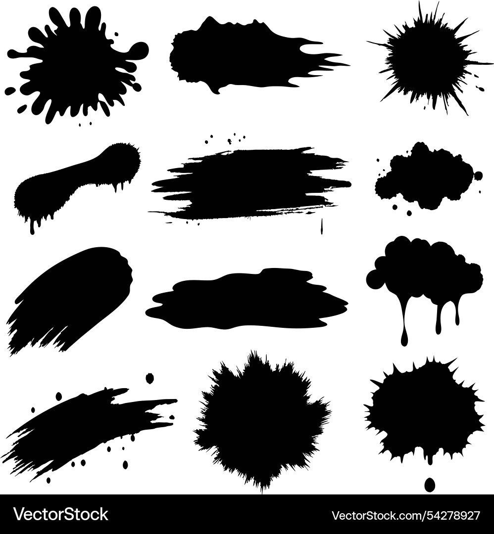 Black ink splashes create an abstract design Black ink splashes create an abstract design vector image