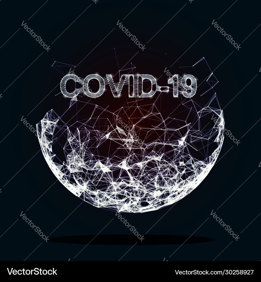 Corona virus 3d polygonal text infections vector image