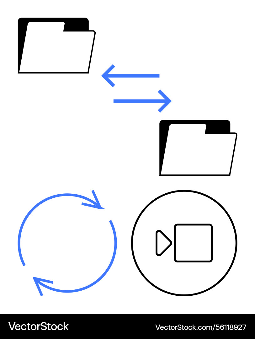 File transfer and synchronization concept File transfer and synchronization concept Vector Image