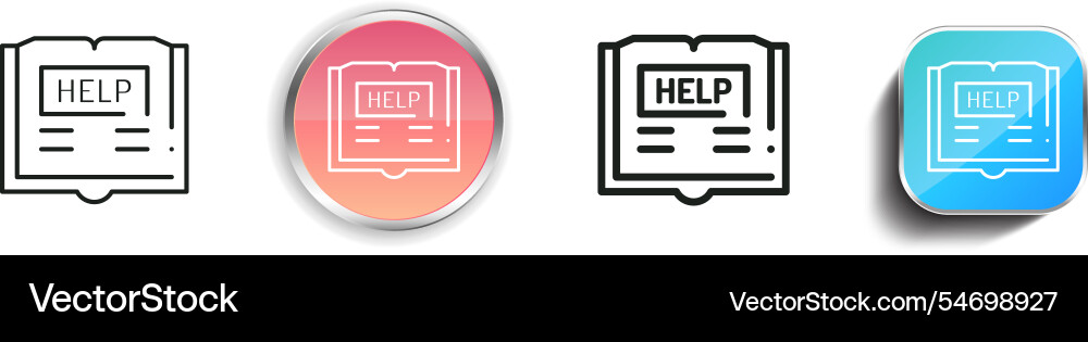 Help icon thin linear regular and button style vector image