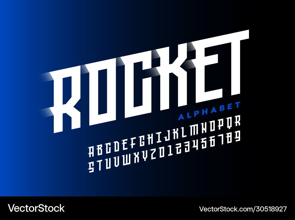 Retro Speed Font - Rocket Launch vector image