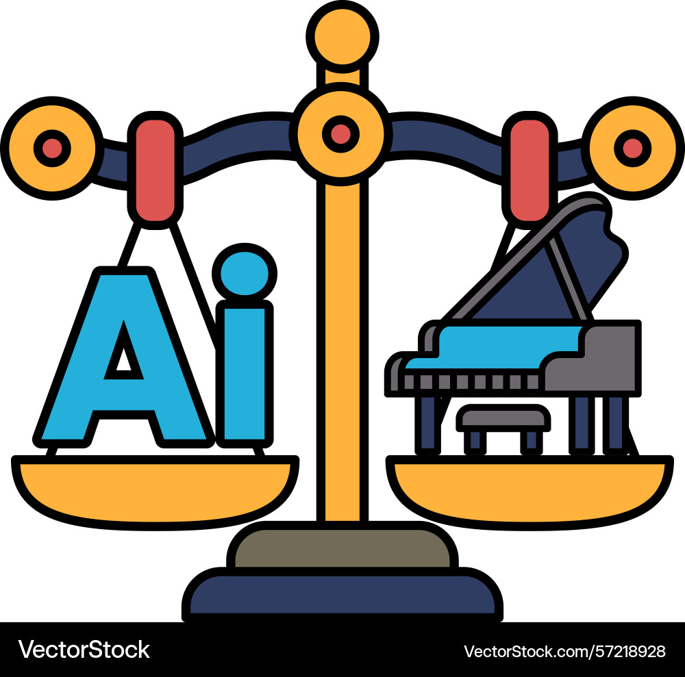 A scale with the letters ai on one side A scale with the letters ai on one side vector image