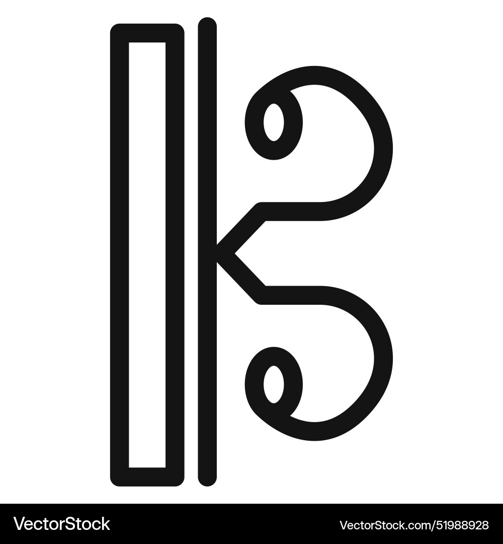 Alto clef icon mark in filled style Vector Image