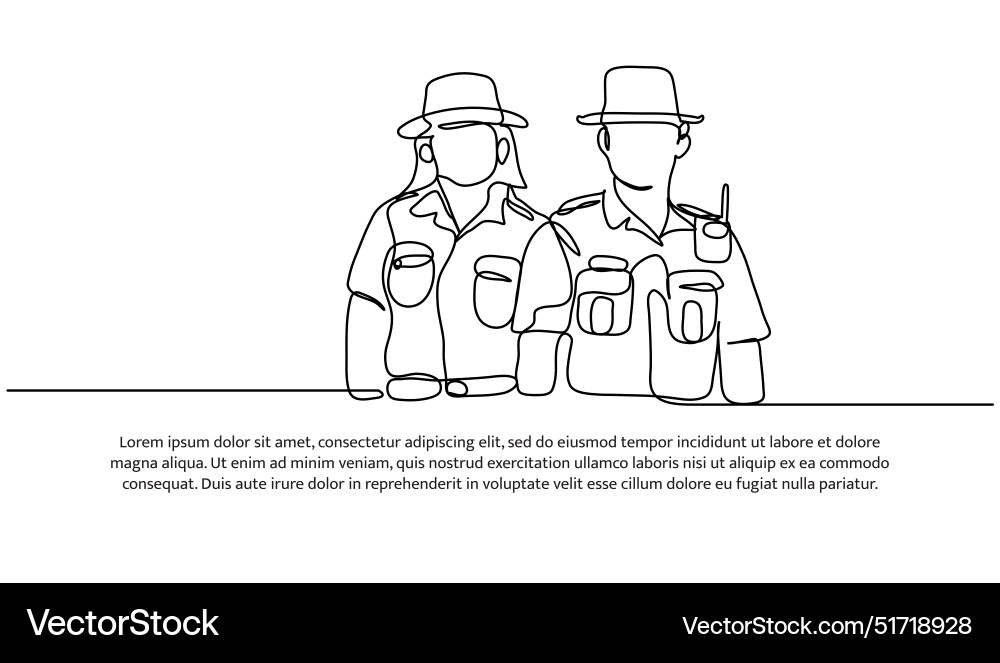 Continuous one line design of forest Vector Image