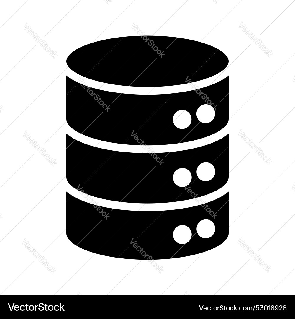 Database icon set cylinder server data storage Vector Image