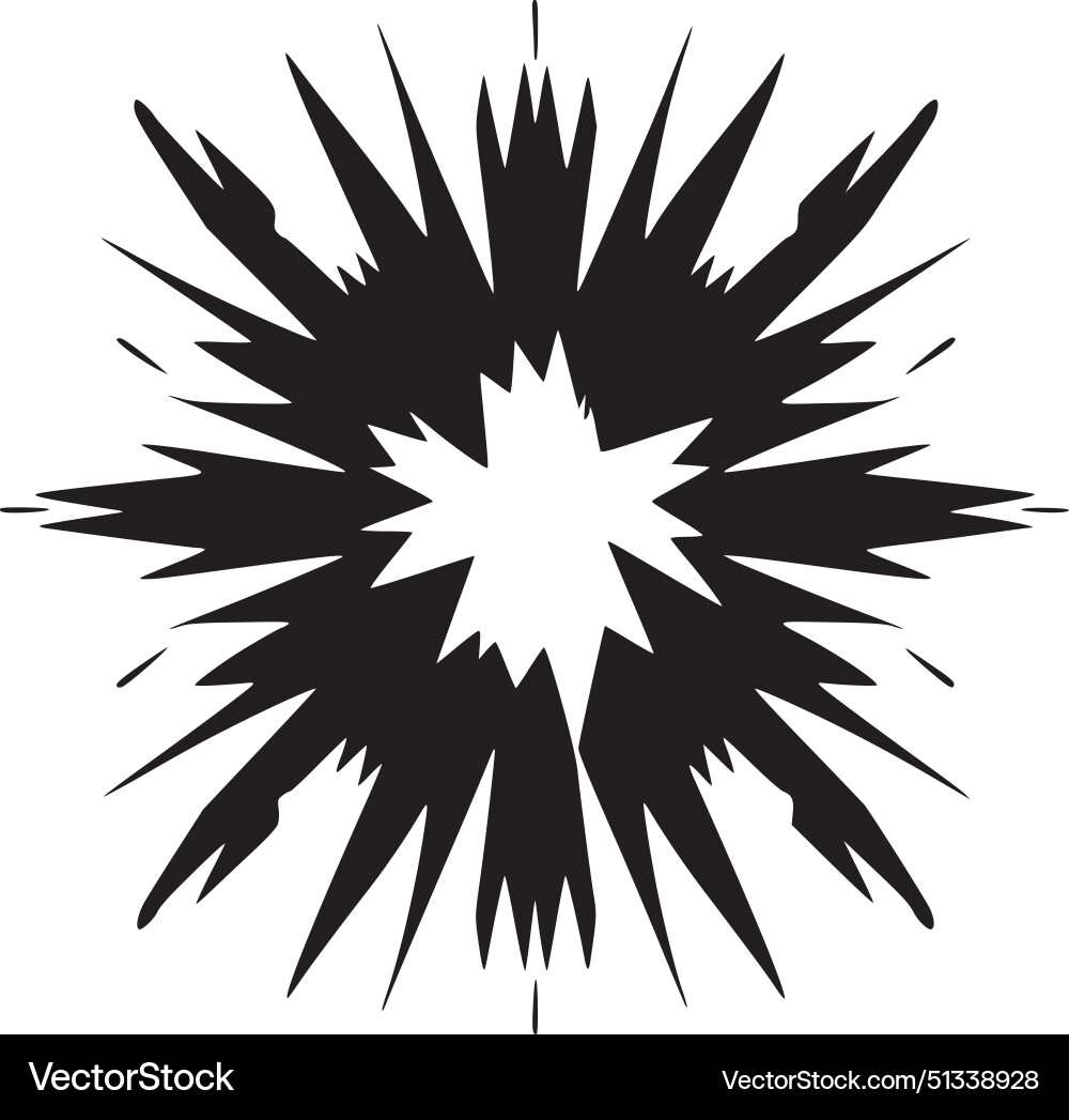Explosion - black and white isolated icon Vector Image