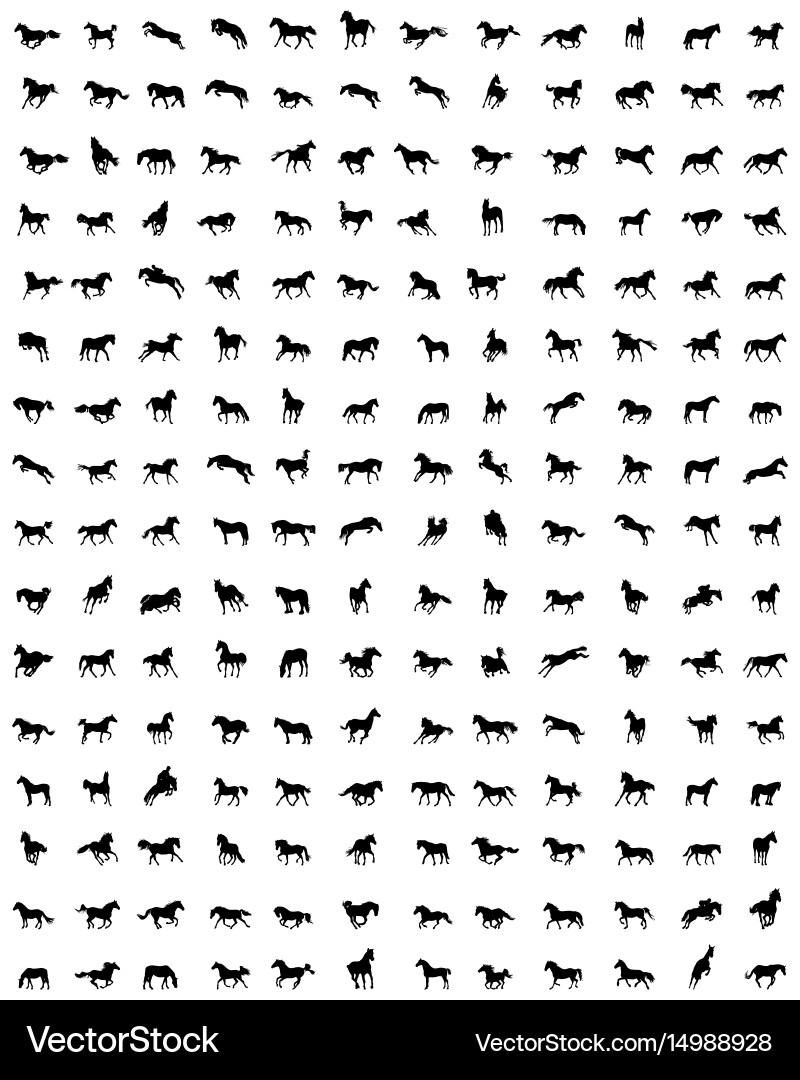 Horse Silhouettes Collection Vector Image